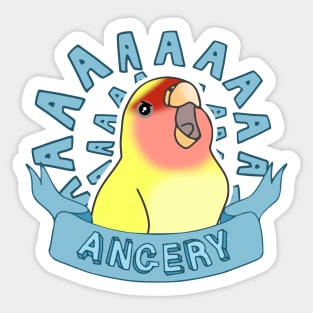 Angery yellow lovebird Sticker